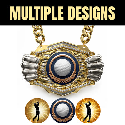 Golf Medals - Player & Tournament Awards, 9-1/2" x 6-1/4" Knock Out Champ Chain With Premium Chain – image 2