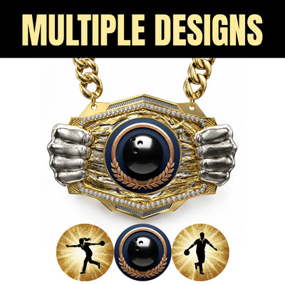 Bowling Medals - Player & Championship Awards, 9-1/2" x 6-1/4" Knock Out Champ Chain With Premium Chain – image 2