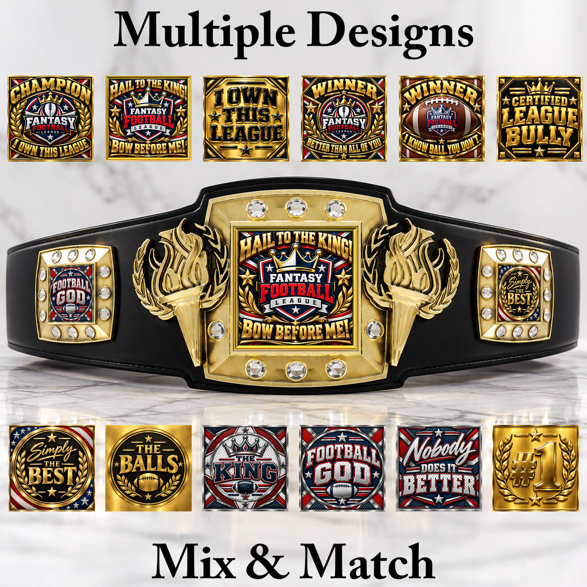 Fantasy Football Victory Championship Belt – Hail to the King, Bow Before Me