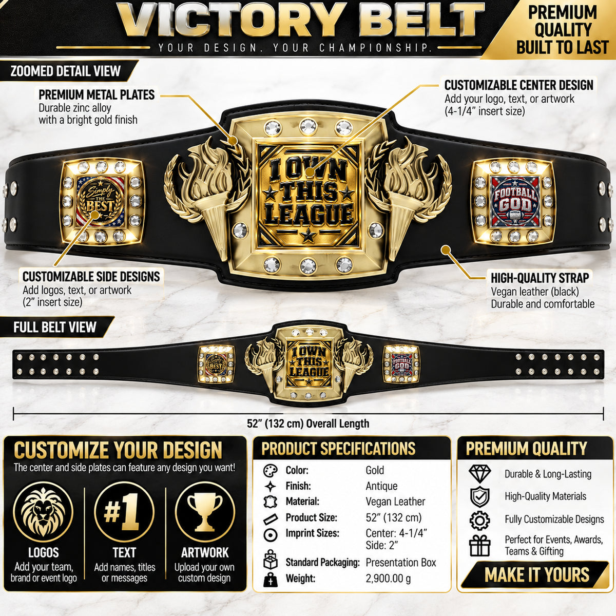 Fantasy Football Victory Championship Belt – I Own This League