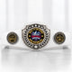 Fantasy Football Antique Shield Championship Belt in White - Hail To The King - Bow Before Me