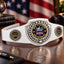 Fantasy Football Antique Shield Championship Belt in White - Hail To The King - Bow Before Me