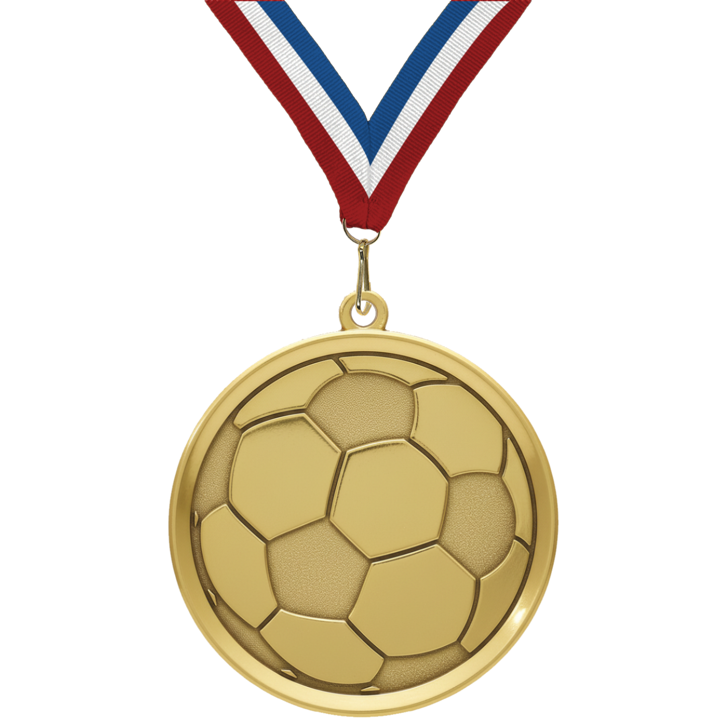2.25" Soccer Mega Medal – Gold, Silver & Bronze with 30 Ribbon Options