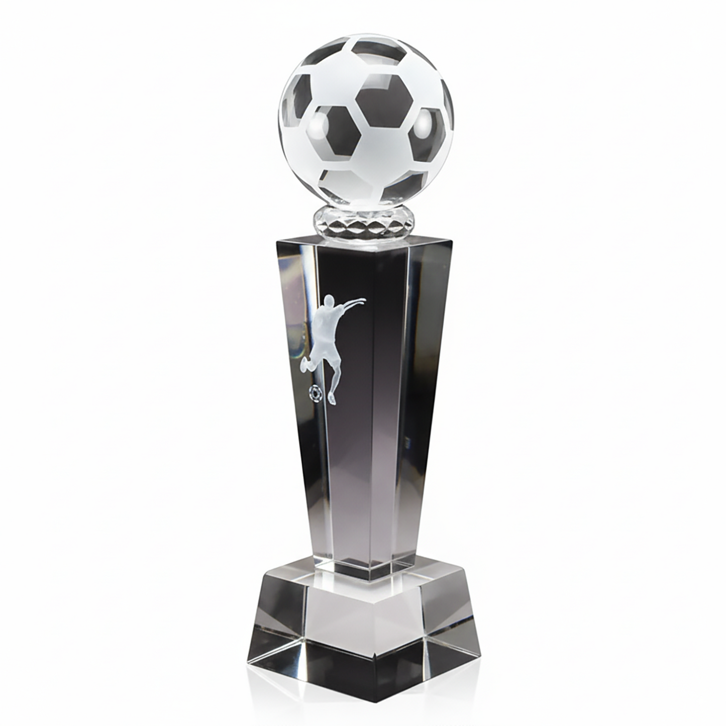 8" Crystal Soccer Male Player Award – Personalised Engraving Trophy for Soccer