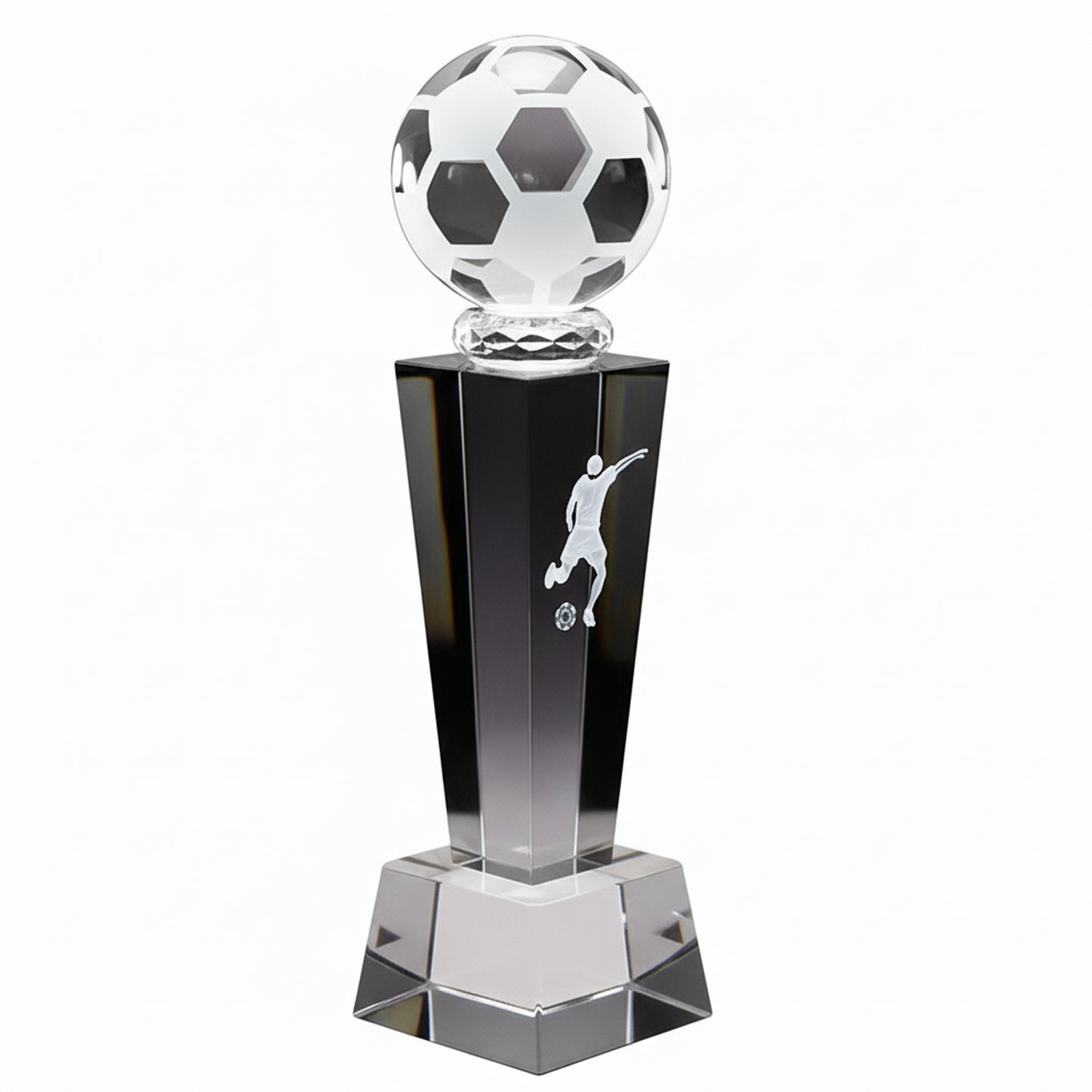 8" Crystal Soccer Female Player Award – Personalised Engraving Trophy for Soccer