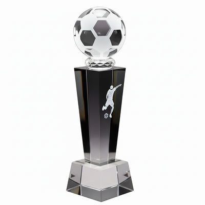 8" Crystal Soccer Female Player Award – Personalised Engraving Trophy for Soccer