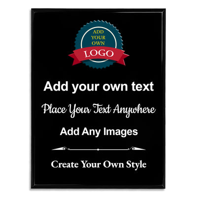 Build Your Own Portrait Plaque - Totally Freeform -  4 Plaque Colors  - Add Your Own Text Logos Or Images