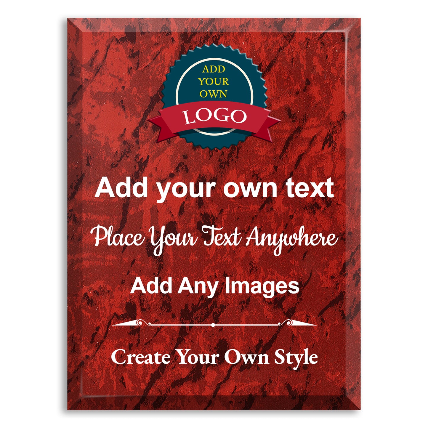 Build Your Own Portrait Plaque - Totally Freeform -  4 Plaque Colors  - Add Your Own Text Logos Or Images
