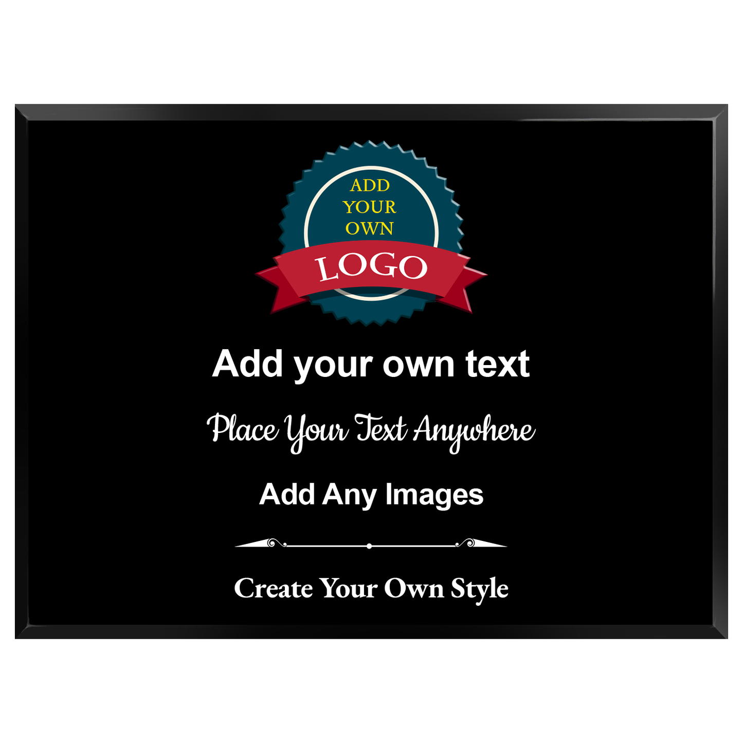 Build Your Own Landscape Plaque - Totally Freeform -  4 Plaque Colors  - Add Your Own Text Logos Or Images