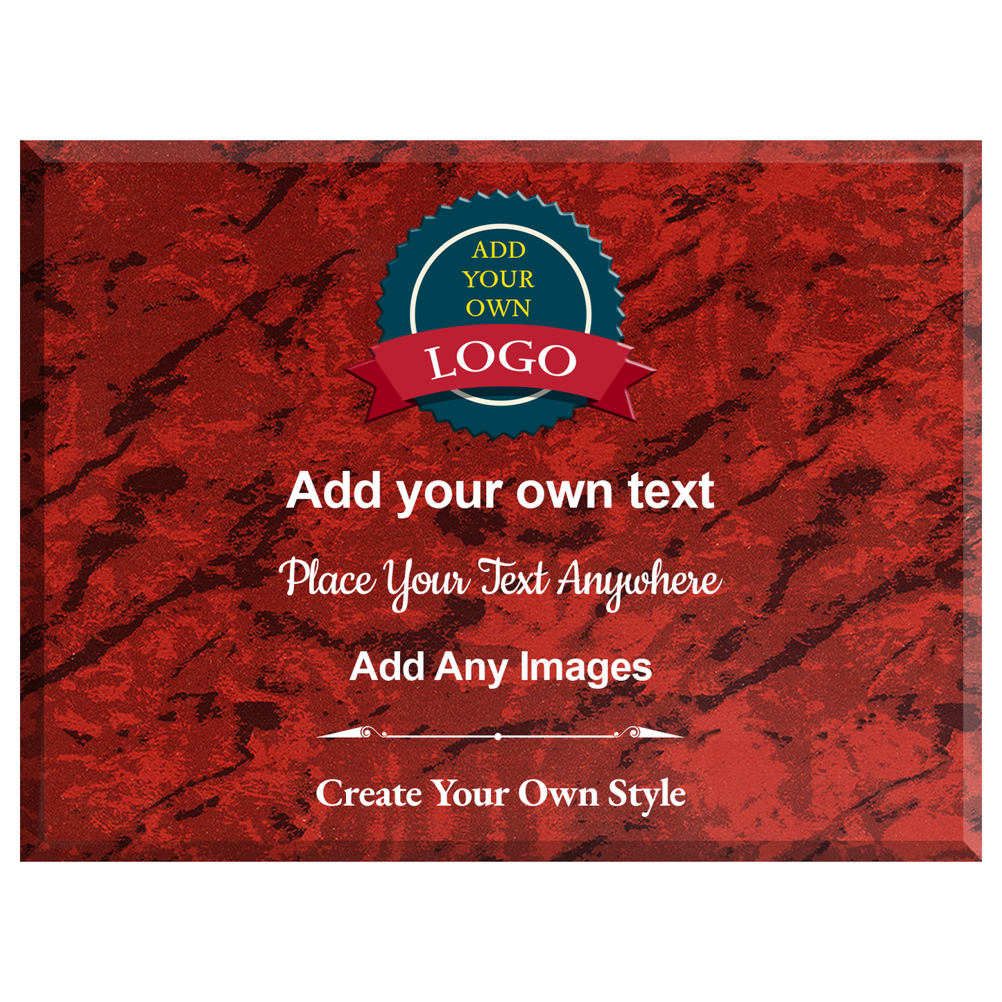 Build Your Own Landscape Plaque - Totally Freeform -  4 Plaque Colors  - Add Your Own Text Logos Or Images