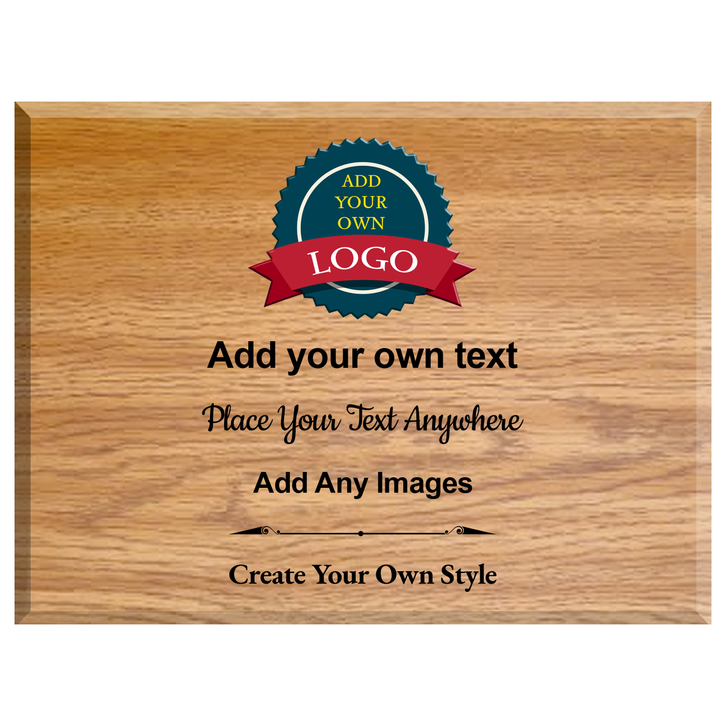 Build Your Own Landscape Plaque - Totally Freeform -  4 Plaque Colors  - Add Your Own Text Logos Or Images