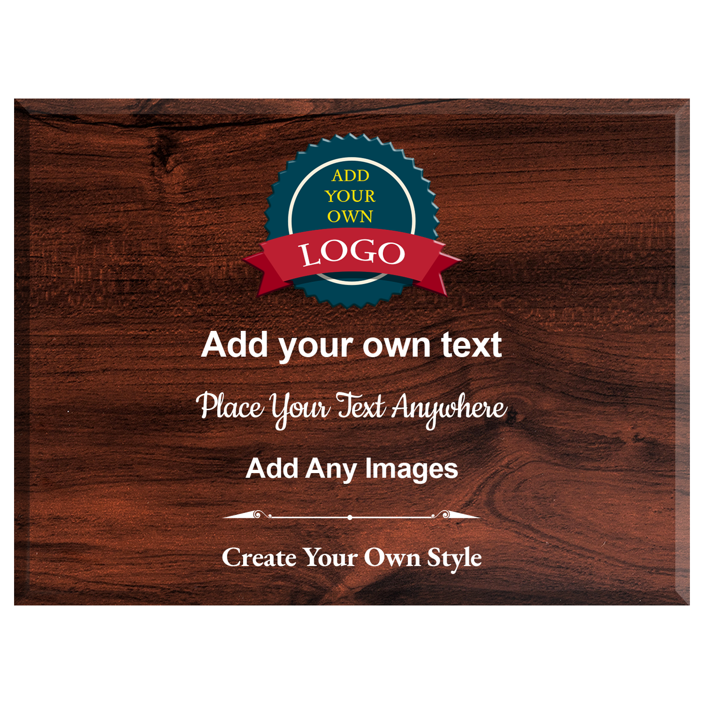 Build Your Own Landscape Plaque - Totally Freeform -  4 Plaque Colors  - Add Your Own Text Logos Or Images