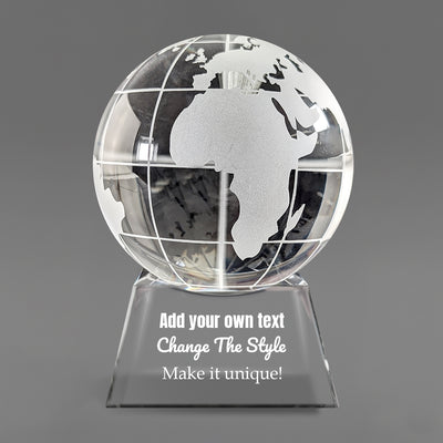Optic Crystal Globe Award  - Create Your Own