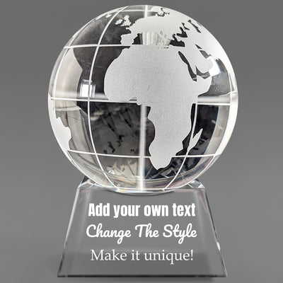 Design Your Own Optical Crystal Globe Award