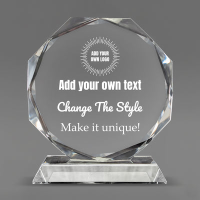 Design Your Own Crystal Glass Octagon Award