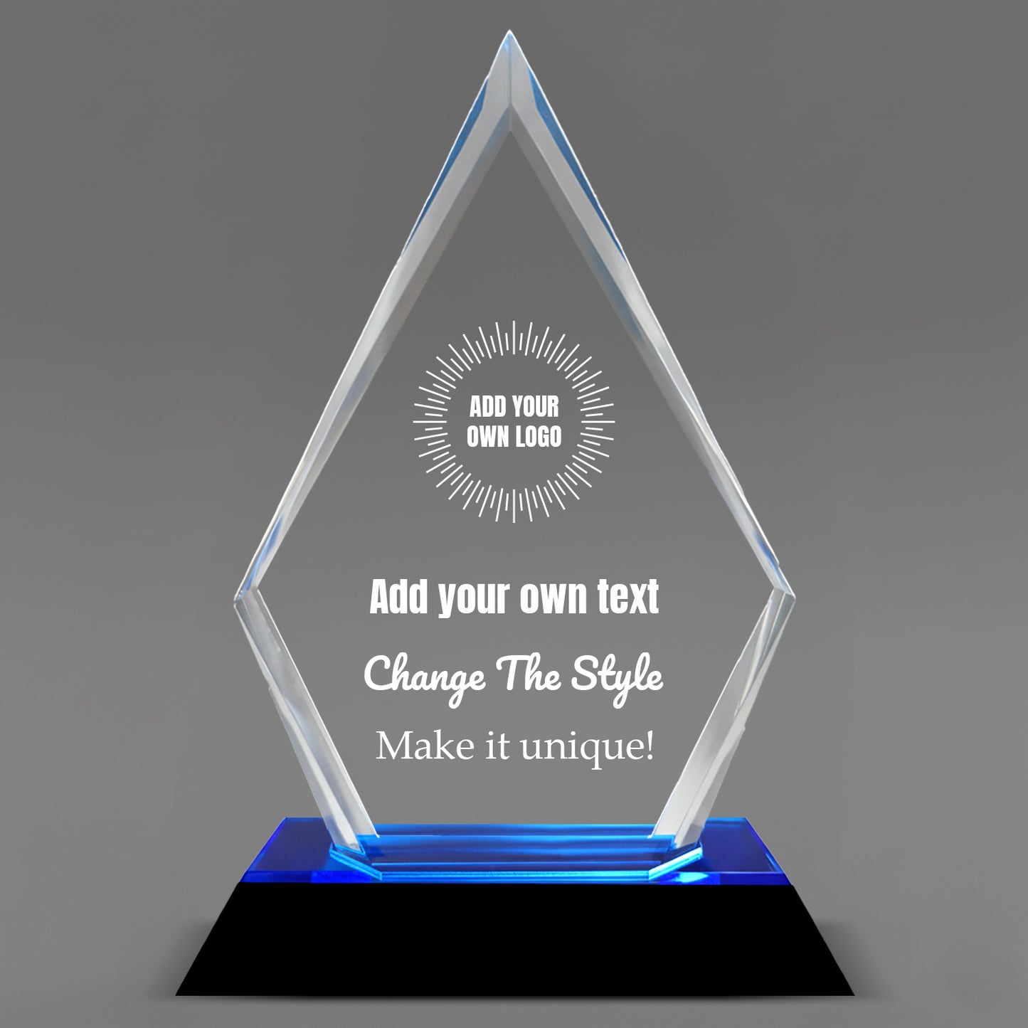Create Your Own - Blue Arrow Acrylic Award (3 Sizes)