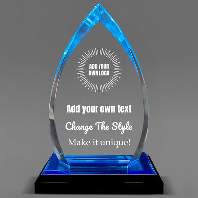 Design Your Own Acrylic Blue Oval Award