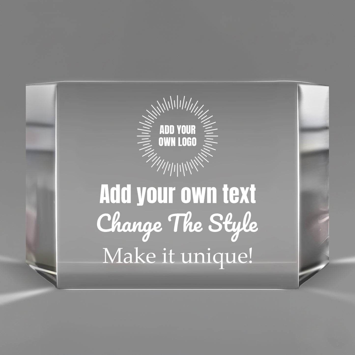 Clear Crystal Glass Facet Rectangular Award  - Create Your Own Design