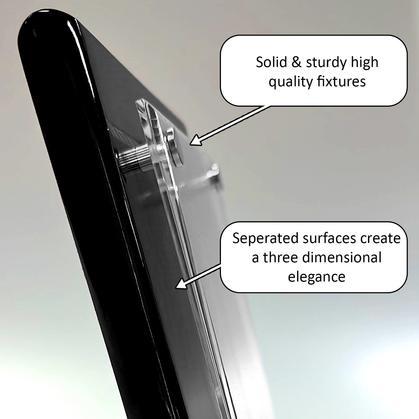 Piano Finish  Floating Acrylic Award - Excellence In Any Subject