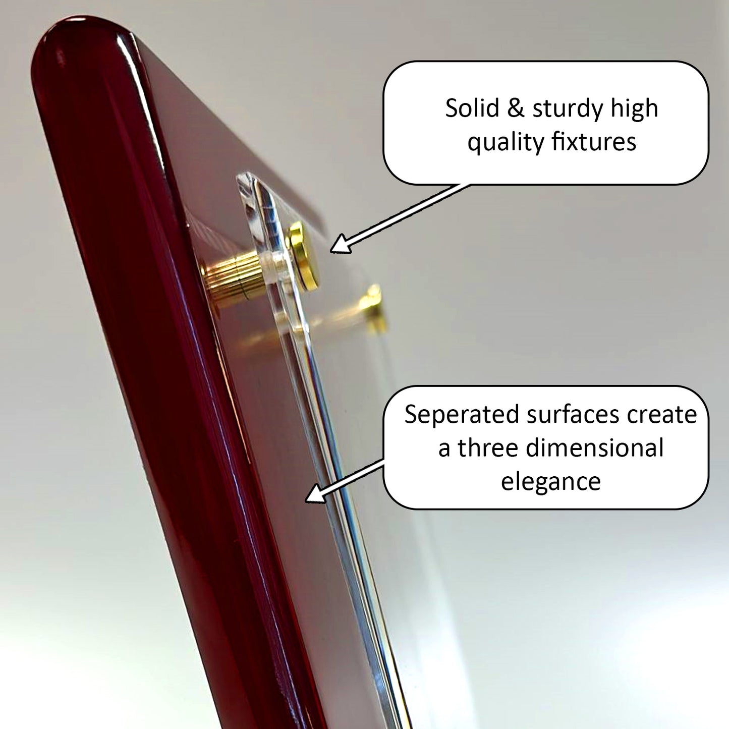 Piano Finish Floating Acrylic Plaque - Create Your Own Design