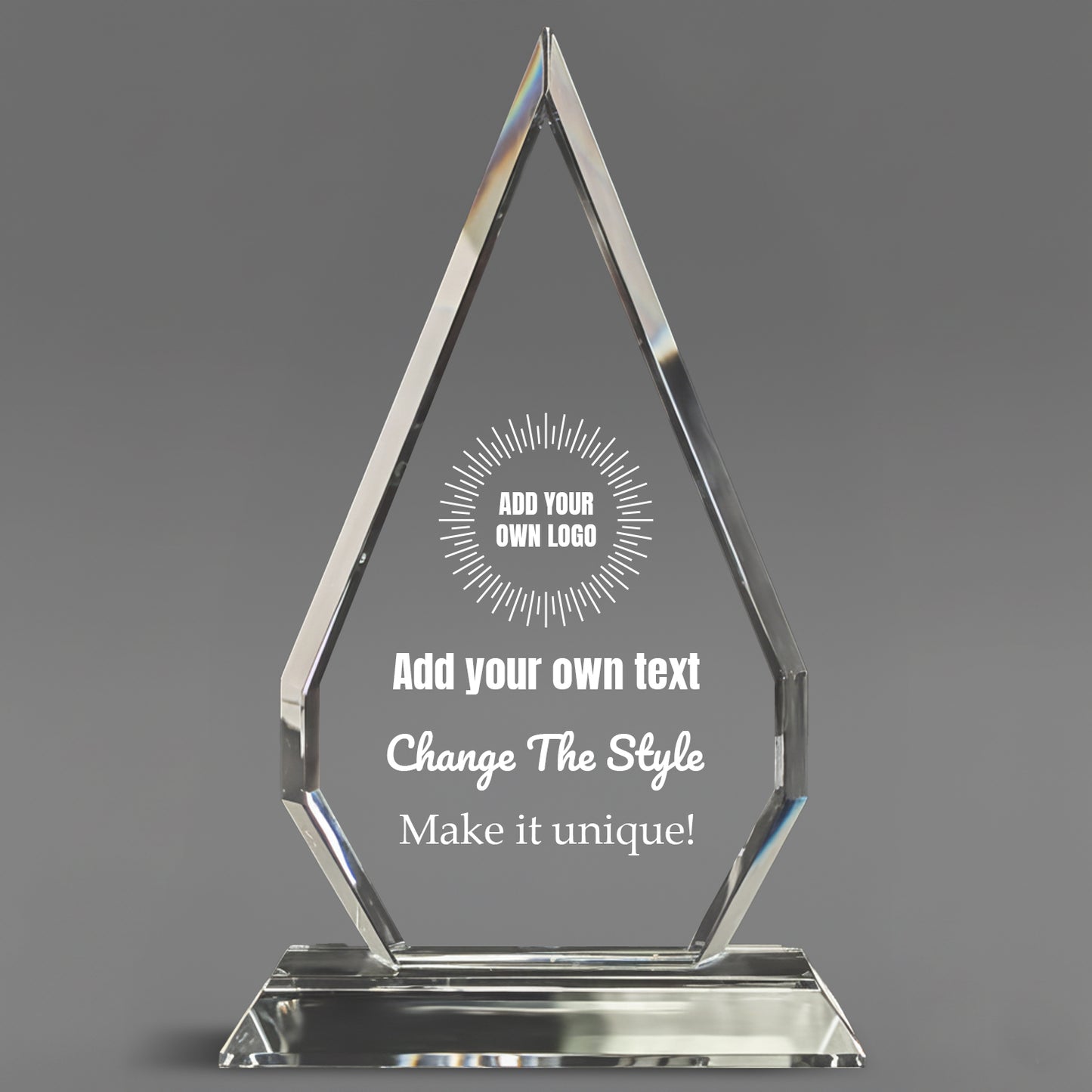 Optic Crystal Arrowhead Award - Create Your Own Design