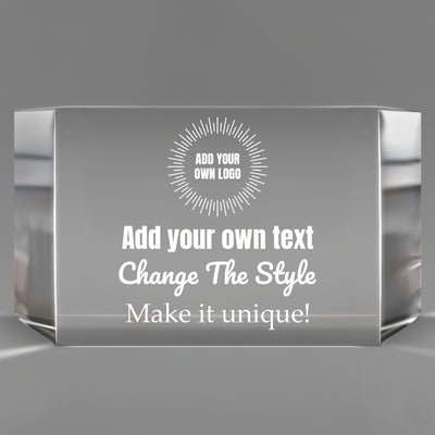 Design Your Own Clear Crystal Facet Block Award