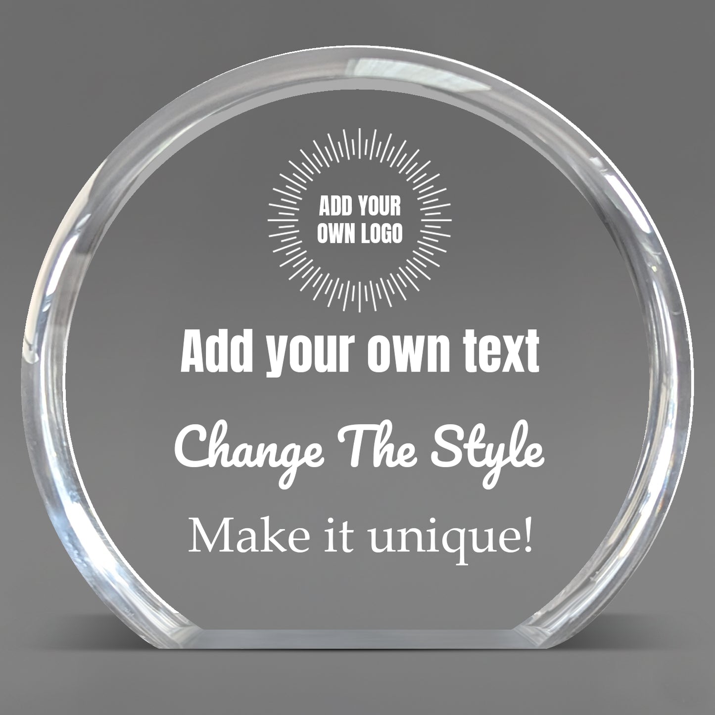 Design Your Own Clear Round Acrylic Award
