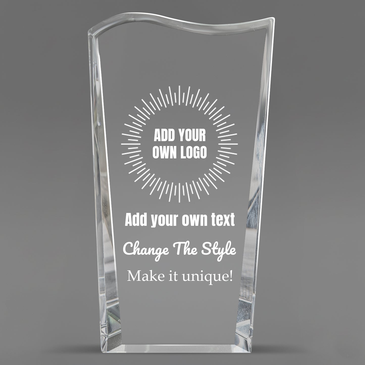 Design Your Own Clear Crystal Facet Wave Award