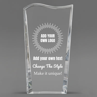 Design Your Own Clear Crystal Facet Wave Award