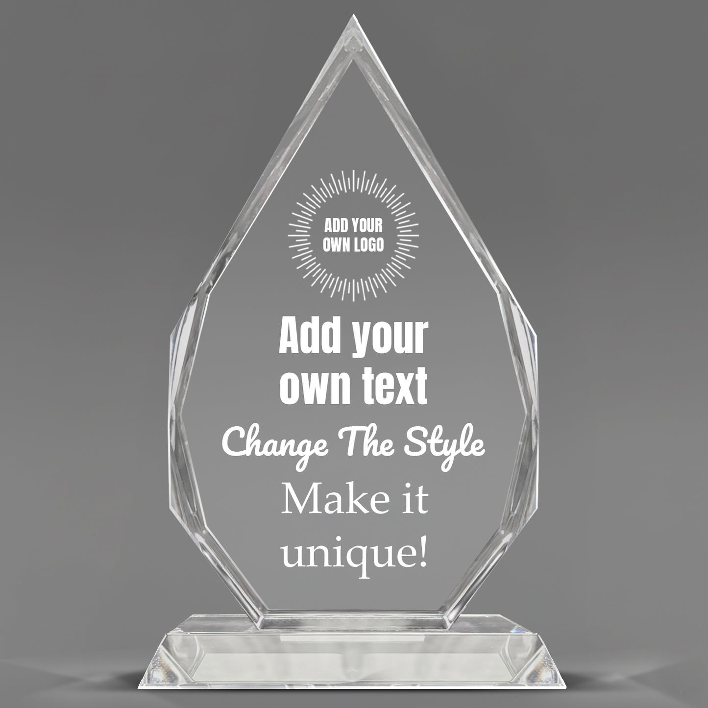 Design Your Own Optic Crystal Royal Diamond Award