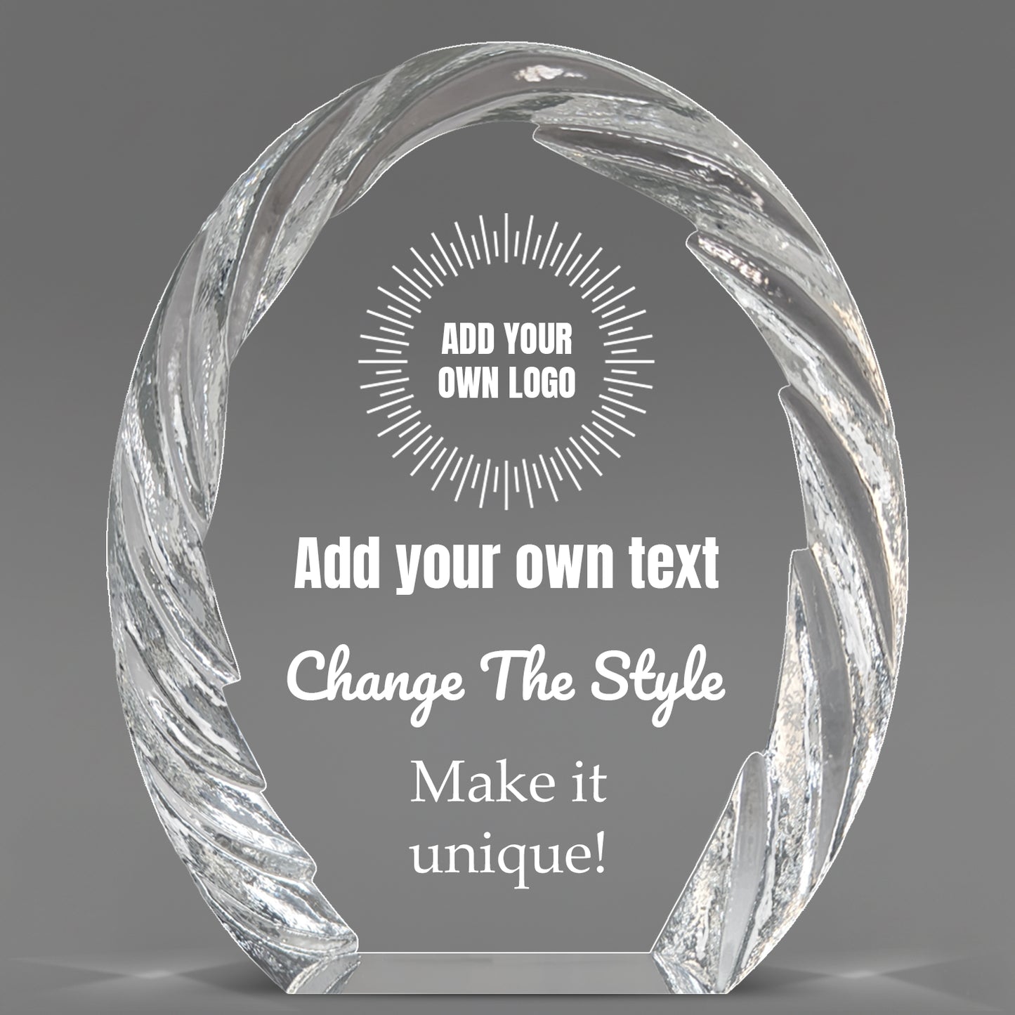 Design Your Own Oval Crystal with Decorative Edge Award
