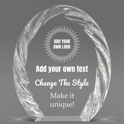 Design Your Own Oval Crystal with Decorative Edge Award