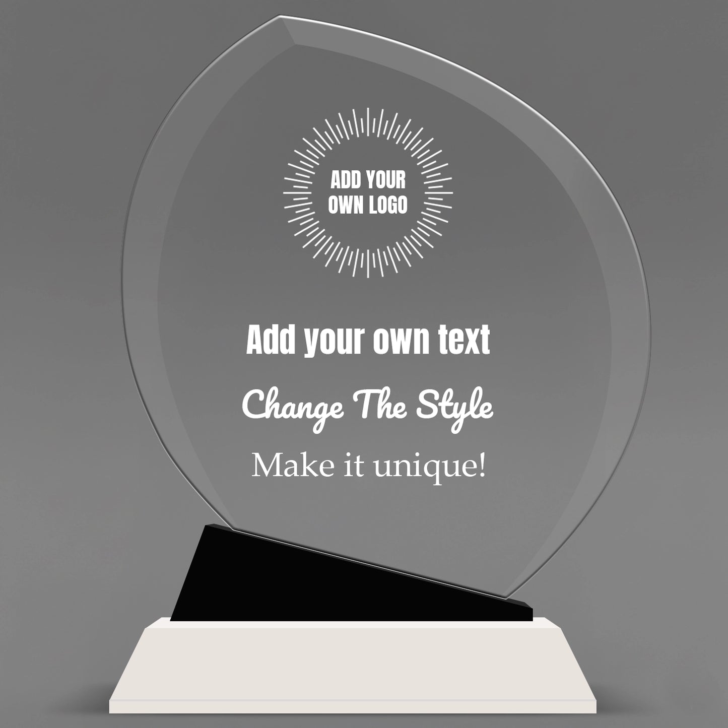 Design Your Own Crystal Oblong Award with Black Accent