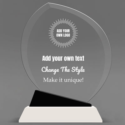 Design Your Own Crystal Oblong Award with Black Accent