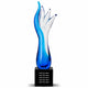 17” Blue Aspire Art Glass Award - Personalize Online