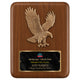 Sculpted Eagle Walnut Recognition Plaque 7" x 9" with Full Color Plate