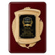Cast Metal Scroll Rosewood Recognition Plaque with Full Color Plate – 11" x 15"