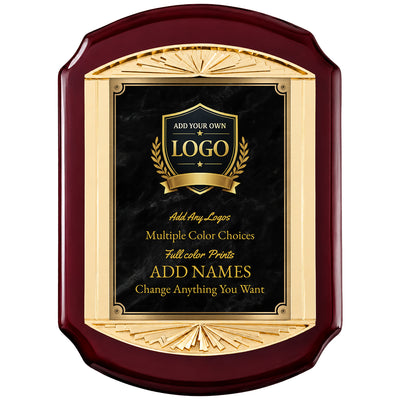 Cast Metal Rosewood Recognition Plaque with Full Color Plate – 11" x 15"