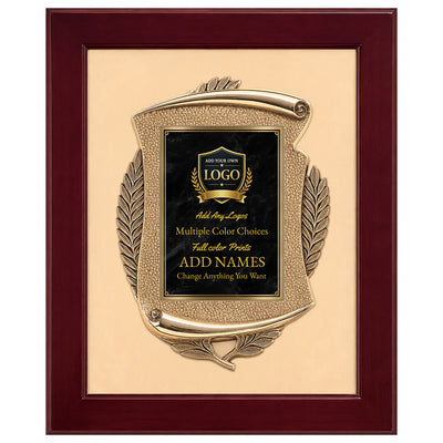 Rosewood Piano Finish Frame, Antique Bronze Casting 14" x 17"