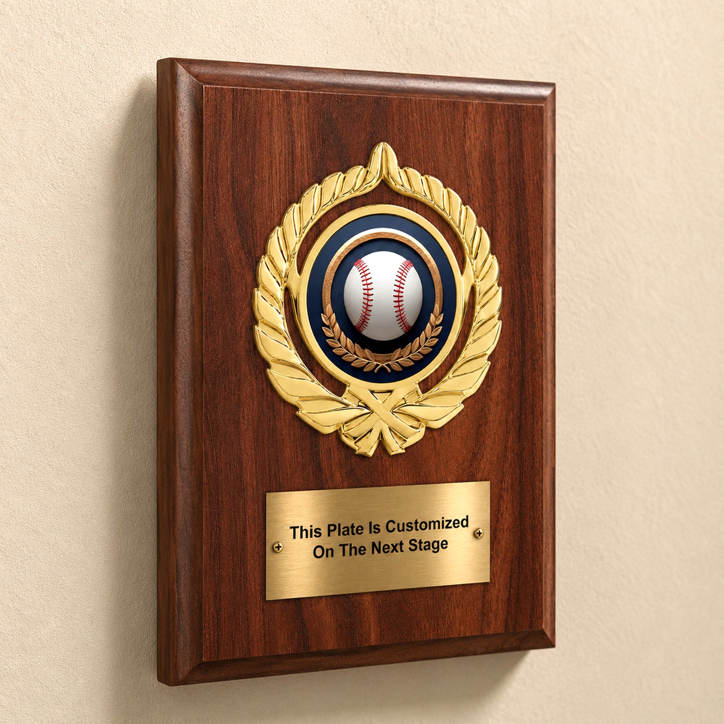 Baseball Mylar Braid & Plate - Plaque 4 Colors