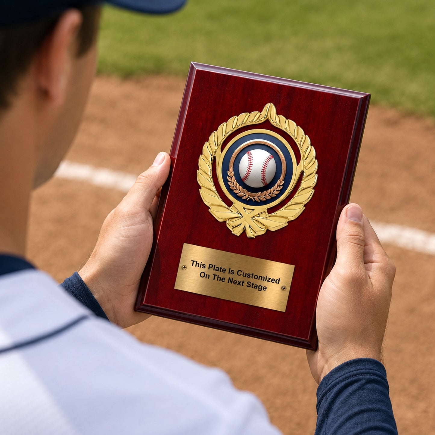 Baseball Mylar Braid & Plate - Plaque 4 Colors