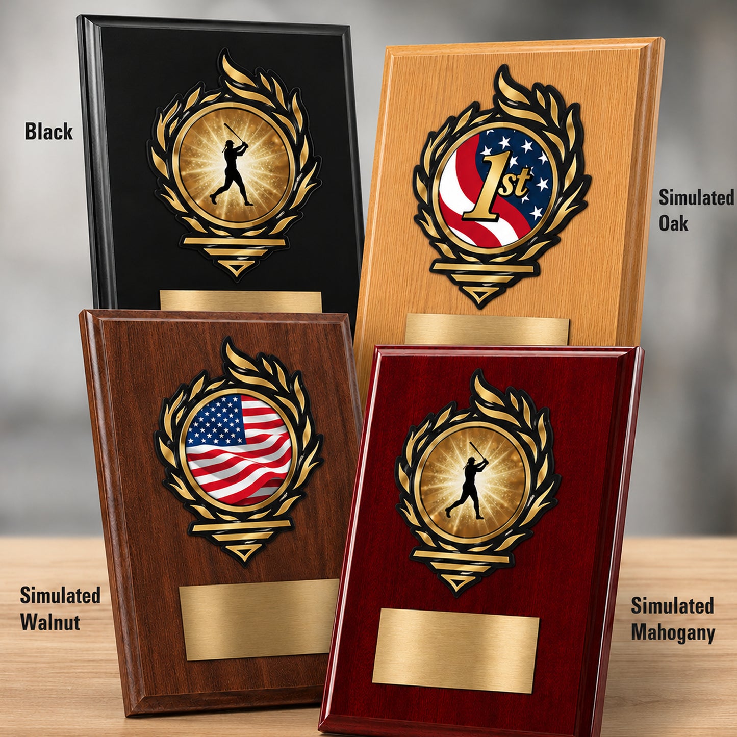 Baseball Mylar Flame Style Plaque - Personalized Metal Plate - 4 Frame Colors