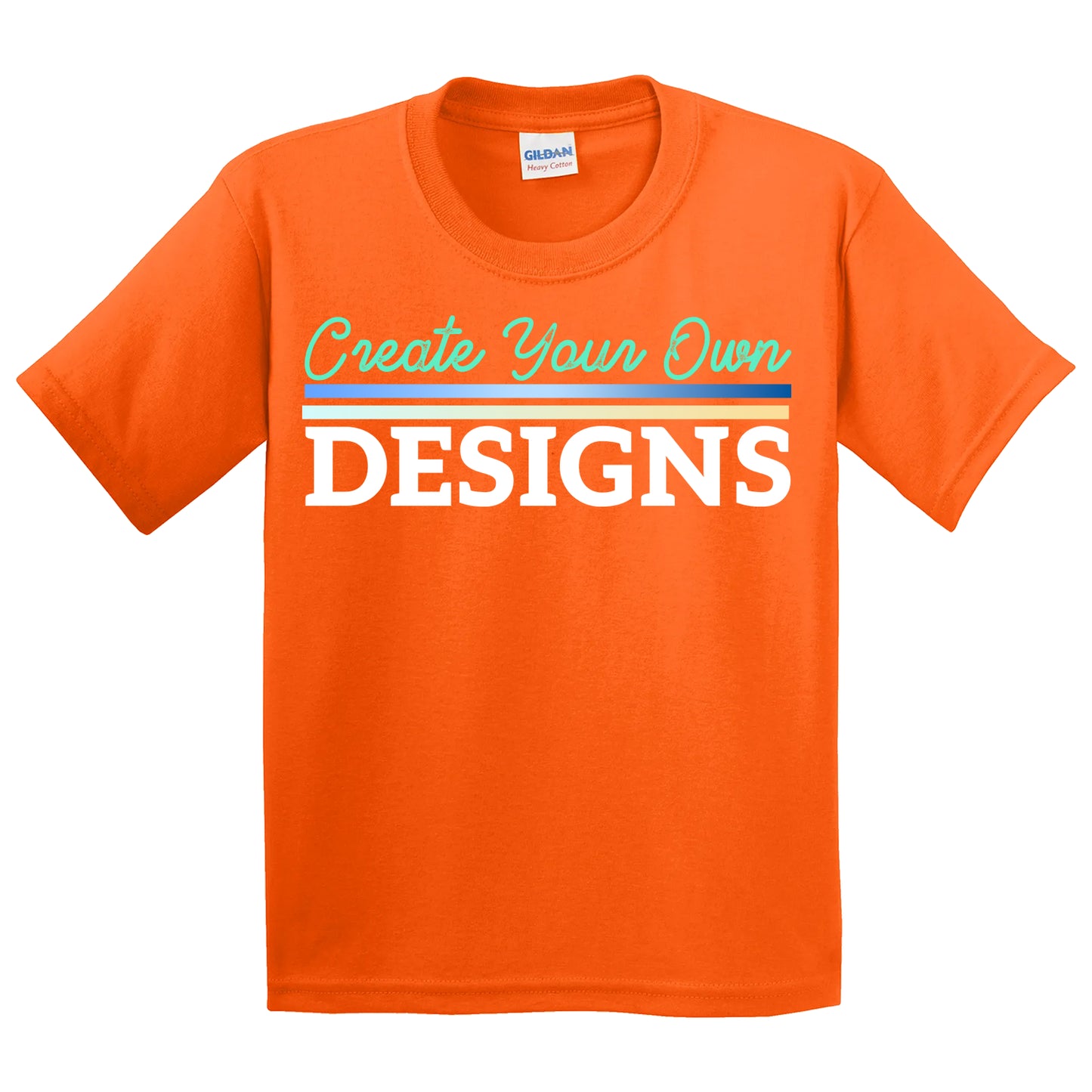 Gildan 5000B Heavy Youth T-Shirt Front and Back Print
