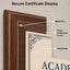 Certificate Holder Plaque with Border - 10.5" x 13" Wall Mount Award Display Frame - 4 Frame Colors