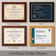 Certificate Holder Plaque with Gold Molding - 10.5" x 13" Wall Mount Award Display Frame