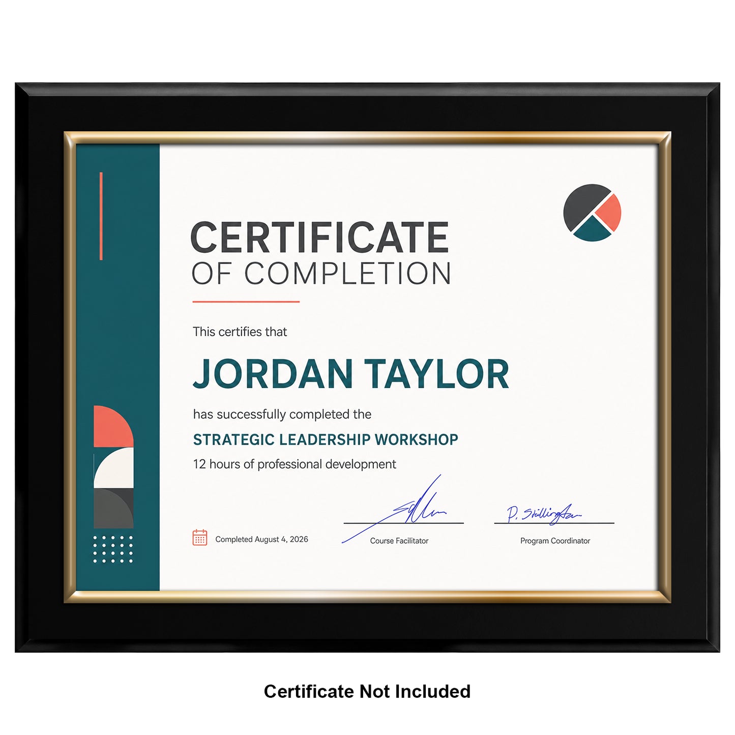 Certificate Holder Plaque with Gold Molding - 10.5" x 13" Wall Mount Award Display Frame
