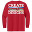 Gildan 5400B Youth Heavy Cotton Long Sleeve T-Shirt Front And Back Print