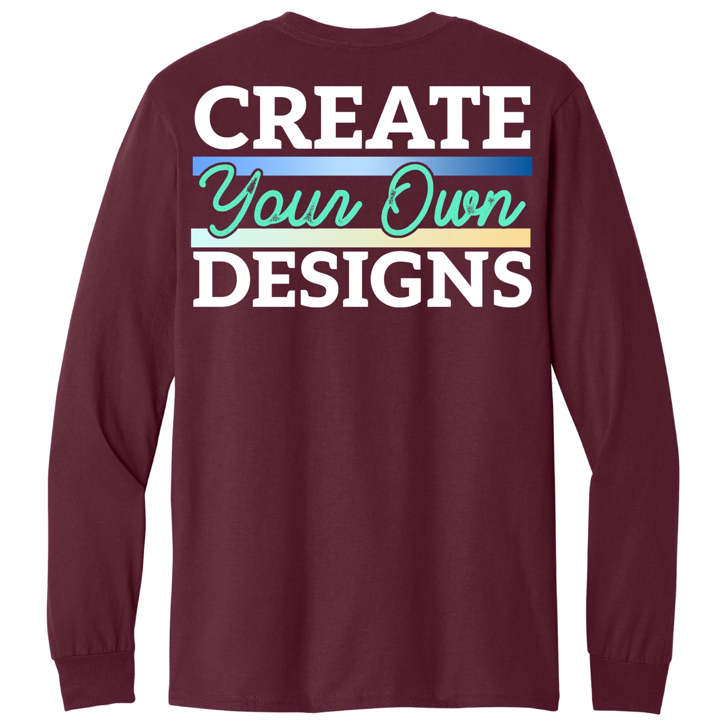 Gildan 5400M Heavy Cotton Long Sleeve T-Shirt Front And Back Print