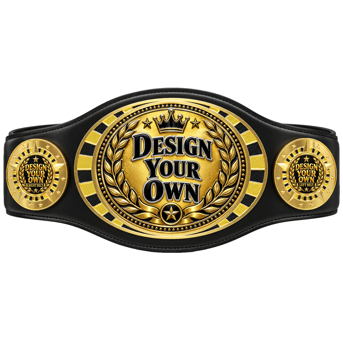 Personalized Fantasy Football League Juniors Championship Belt – Black, 3 Mylar Plates