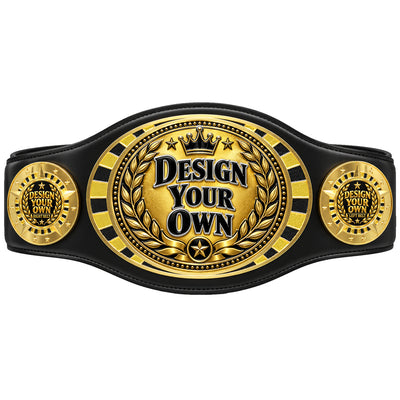 Personalized Fantasy Football League Juniors Championship Belt – Black, 3 Mylar Plates